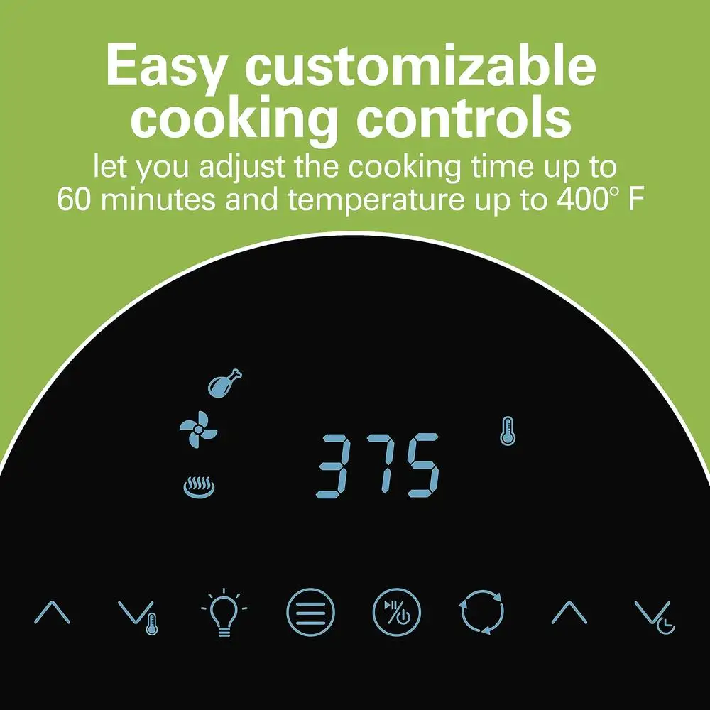 فرن مقلاة هوائية رقمية 11.6 كيو تي، 8 وظائف محددة مسبقًا، محمصة خبز، فرن بيتزا، 1700 وات، متضمنة