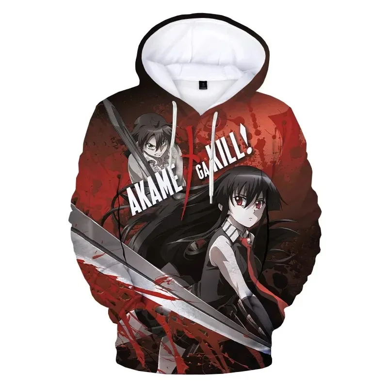 Anime Akame Ga KILL 3D Print Hoodie Sweatshirts Women Men Fashion Casual Pullover Harajuku Streetwear Hooded Jacket 2024