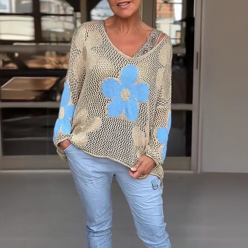 

Business Commute Style Long Sleeve Round Neck Sweater Fitted Design Straight Tube Sleeves No Decoration Required