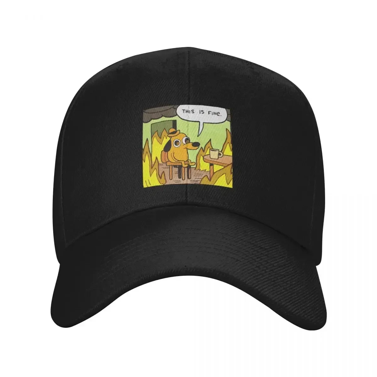 2026 This is fine - funny meme Baseball Cap hats on offer foam party Hat fashionable Women Men's