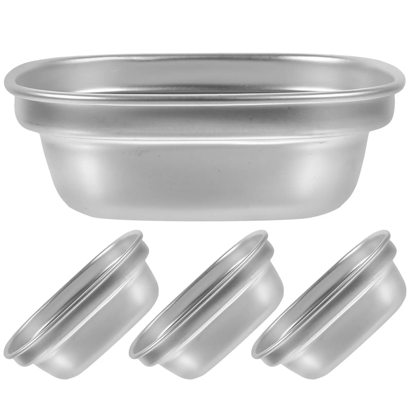 Juego de 4 Tazones de Acero Inoxidable para Salsas, Aperitivos, Kimchi y Otros Bocadillos Fríos, Plato para Condimentos Metálico