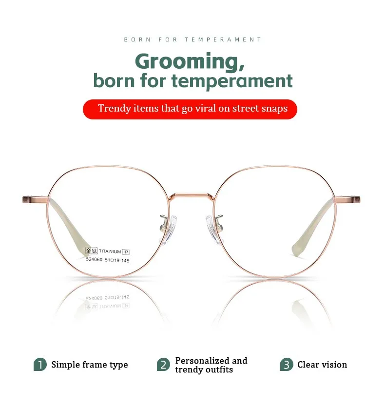 نظارات KAROS All Titanium لقصر النظر التقدمية للنساء وصفة طبية دائرية مضادة للضوء الأزرق فوتوكروميك #3