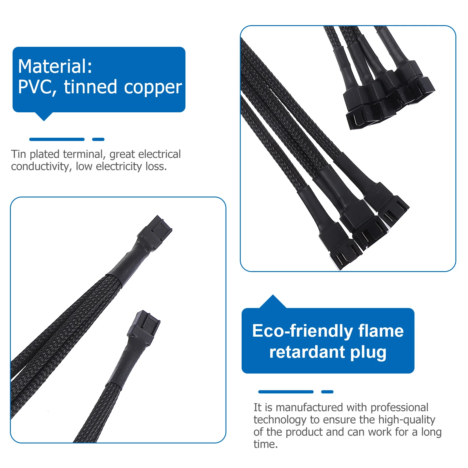 

2Pcs Pwm Fan Splitter Extension Cable Exquisite Workmanship Reasonable Structure Long Time Use Pwm Fan Splitter Cable