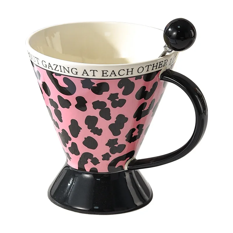 

Pink Leopard print Ceramics Mugs Coffee Mug Milk Tea office Cups Drinkware the Best Birthday Gift