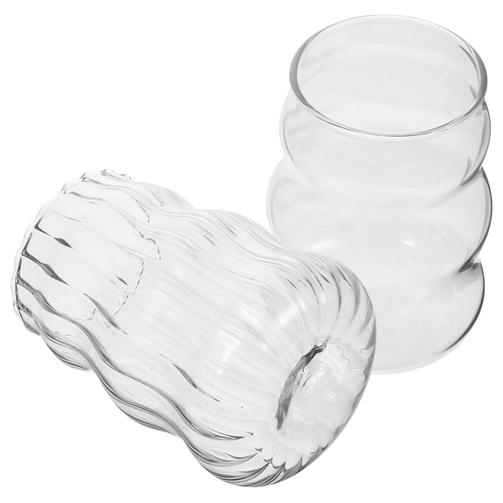 

2 Pcs Clear Mug Glass Coffee Mugs Aesthetic Cup Drinks Water Glasses Drinking Cups Tea