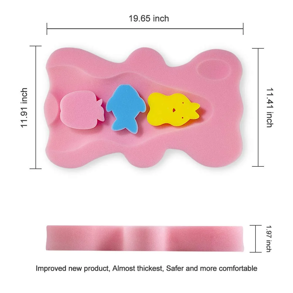 Baby Bathing Mat with Net Cover for Sitting and Lying Anti-Slip Floating Pad for Baby Bath Tub view 6