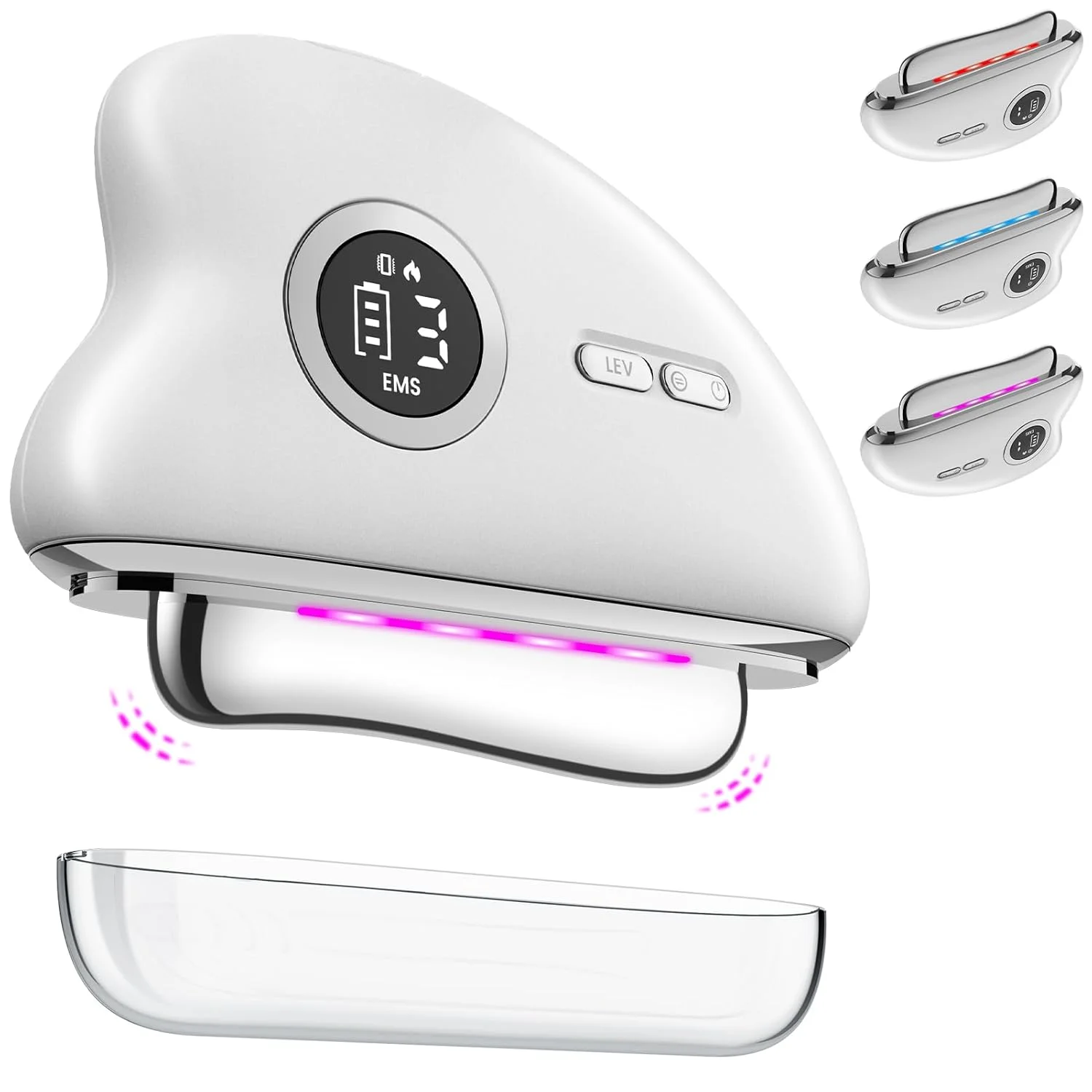 

EMS Gua Sha Массажер для лица - Электрический инструмент Массажер для лица с вибрационным нагревом Микротоковый массажер Подтяжка лица против старения