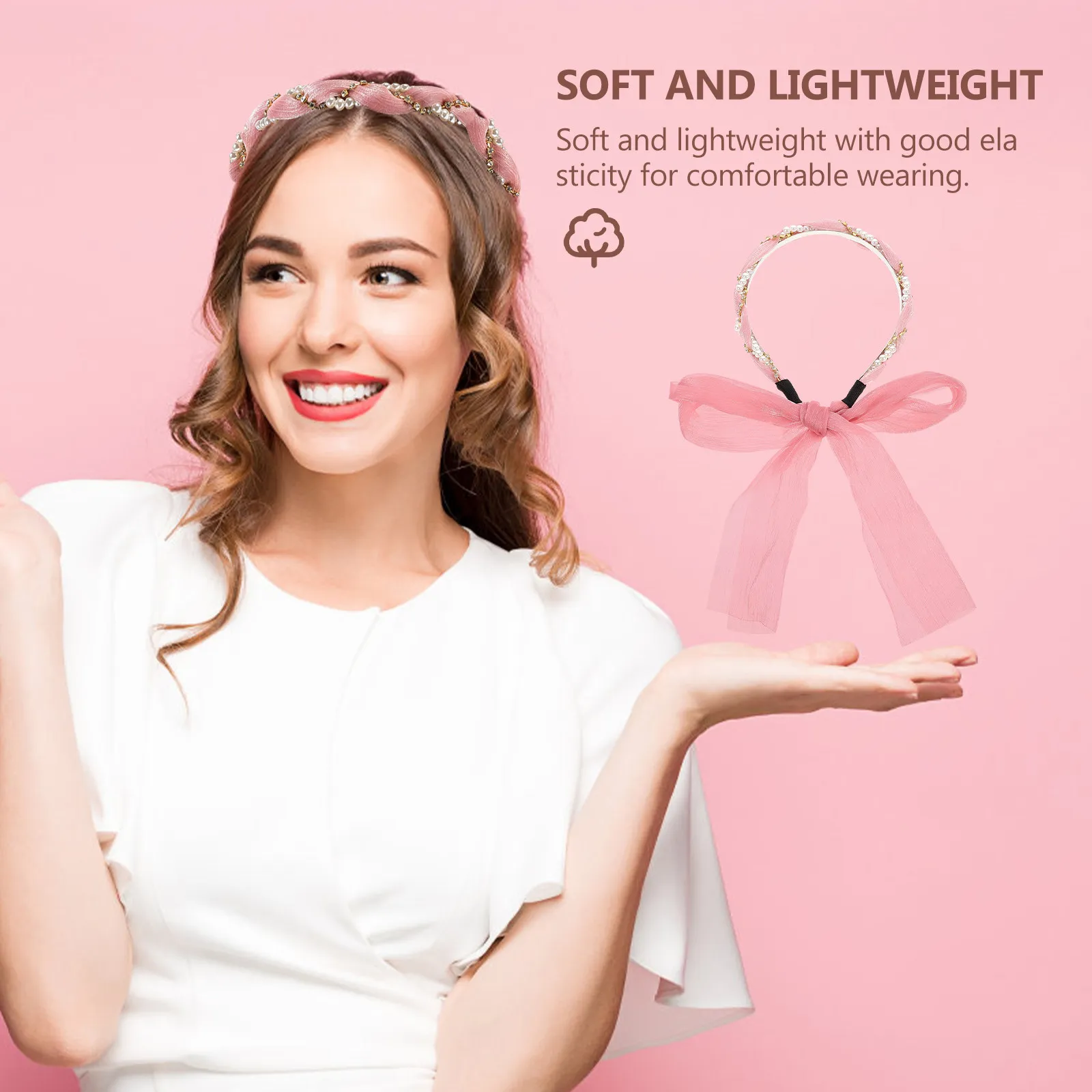 1Pcs Stretchy Bow Hairband Lightweight Comfortable Head Wrap for Daily Facial Cleansing Makeup Application Women Headband
