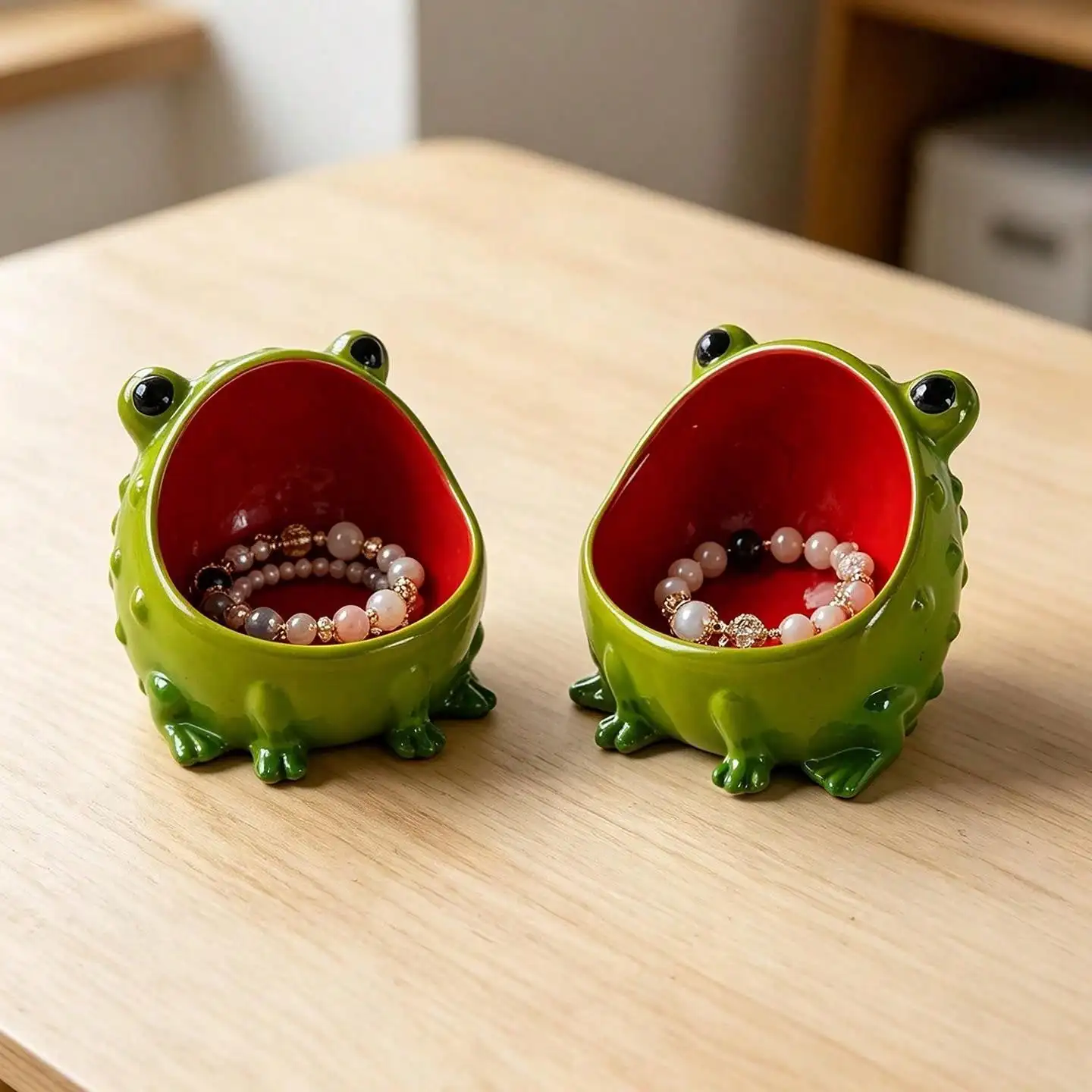 Cute Frog-Shaped Key Holder & Snack Jar - Adorable Frog Storage Box Suitable For Keys, Candy, Office Supplies, Entryway, Desktop Decor With Frog-Themed Container For Home