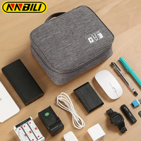 NNBILI Large Capacity and Multifunctional Digital Separated Travel Bag Mobile Data Cable Storage Bag Power Bank USB Storage Bag