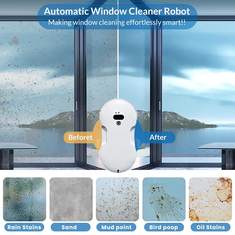 Window Cleaner Robot Intelligent Window Washer Robot Electric Glass Cleaning Vacuum Cleaner for Washing Windows Remote Control