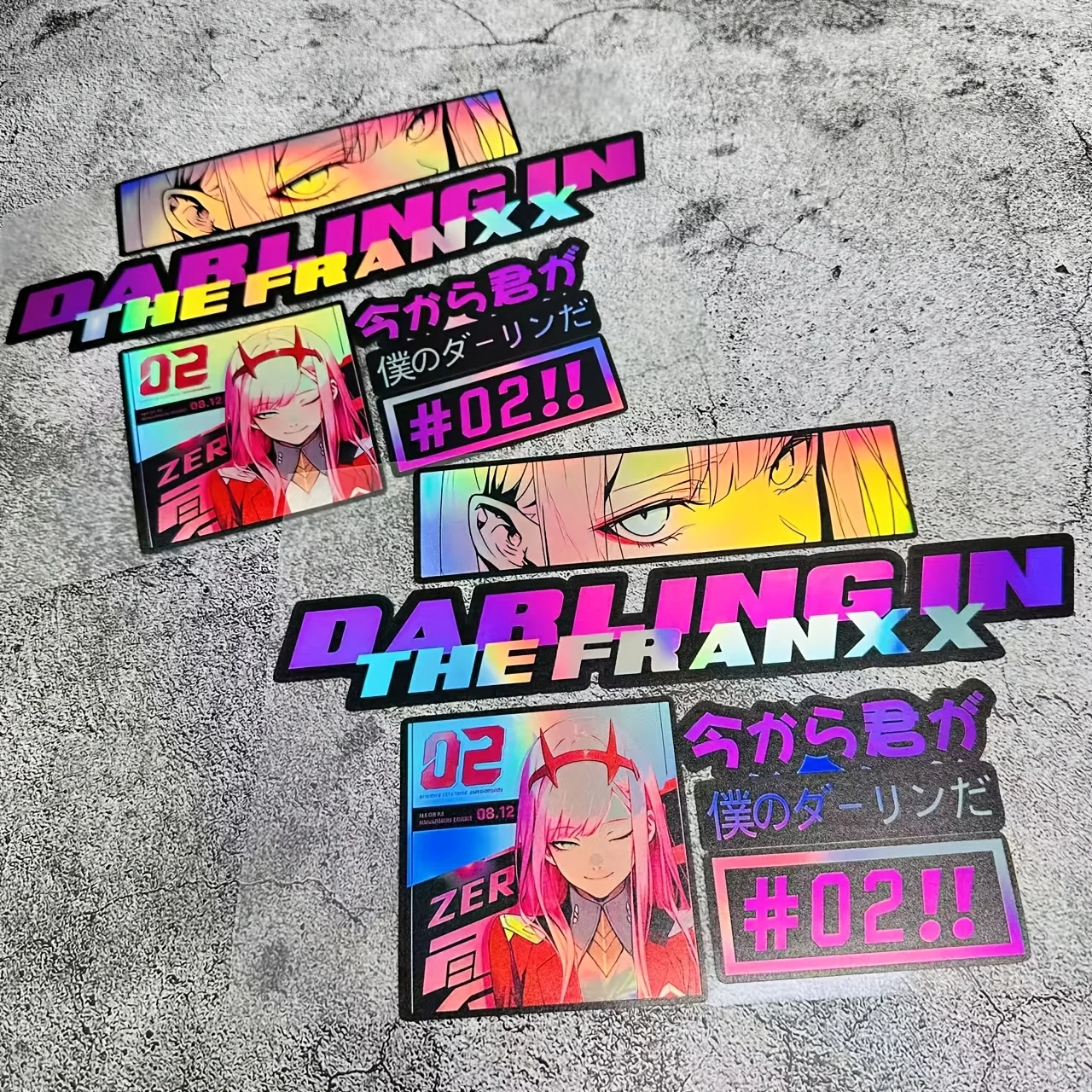 

Набор голографических водонепроницаемых наклеек Zero Two в стиле Darling in the Franxx, виниловые декали для декора автомобиля, мотоцикла, шлема