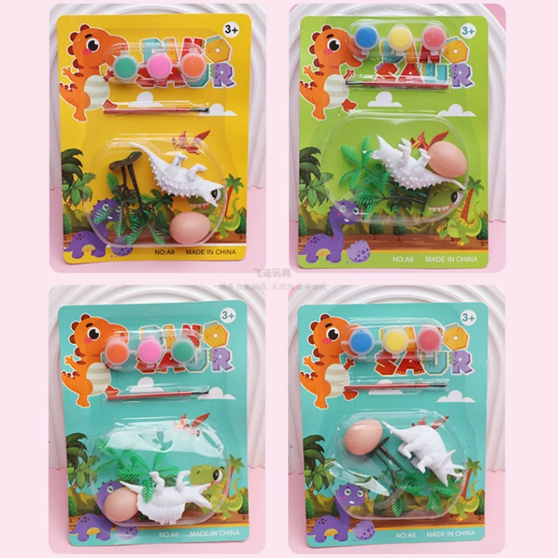 Children's Puzzle Toys Handmade DIY Graffiti Small Dinosaur Toys Creative Fun Dinosaur Dinosaur Egg Coloring Painting Toys