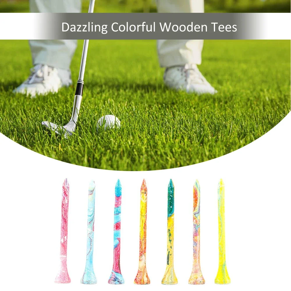 10Pcs/20Pcs New Golf tees Dazzling Colorful Wood Tee Stud Seat Golf Ball Holder Training Supplies Accessories MT-012