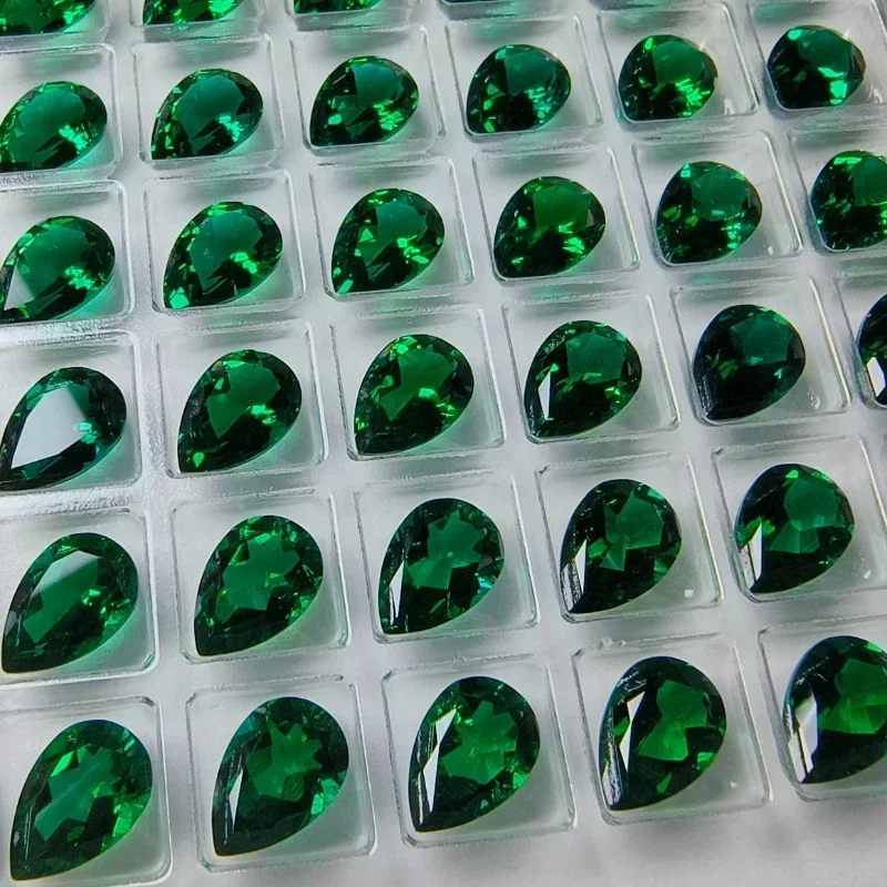 Zambian Lab Grown Gemstone Hand Cutting Multiple shapes with Cracks Inclusions Inside Selectable with Certificate Wholesale
