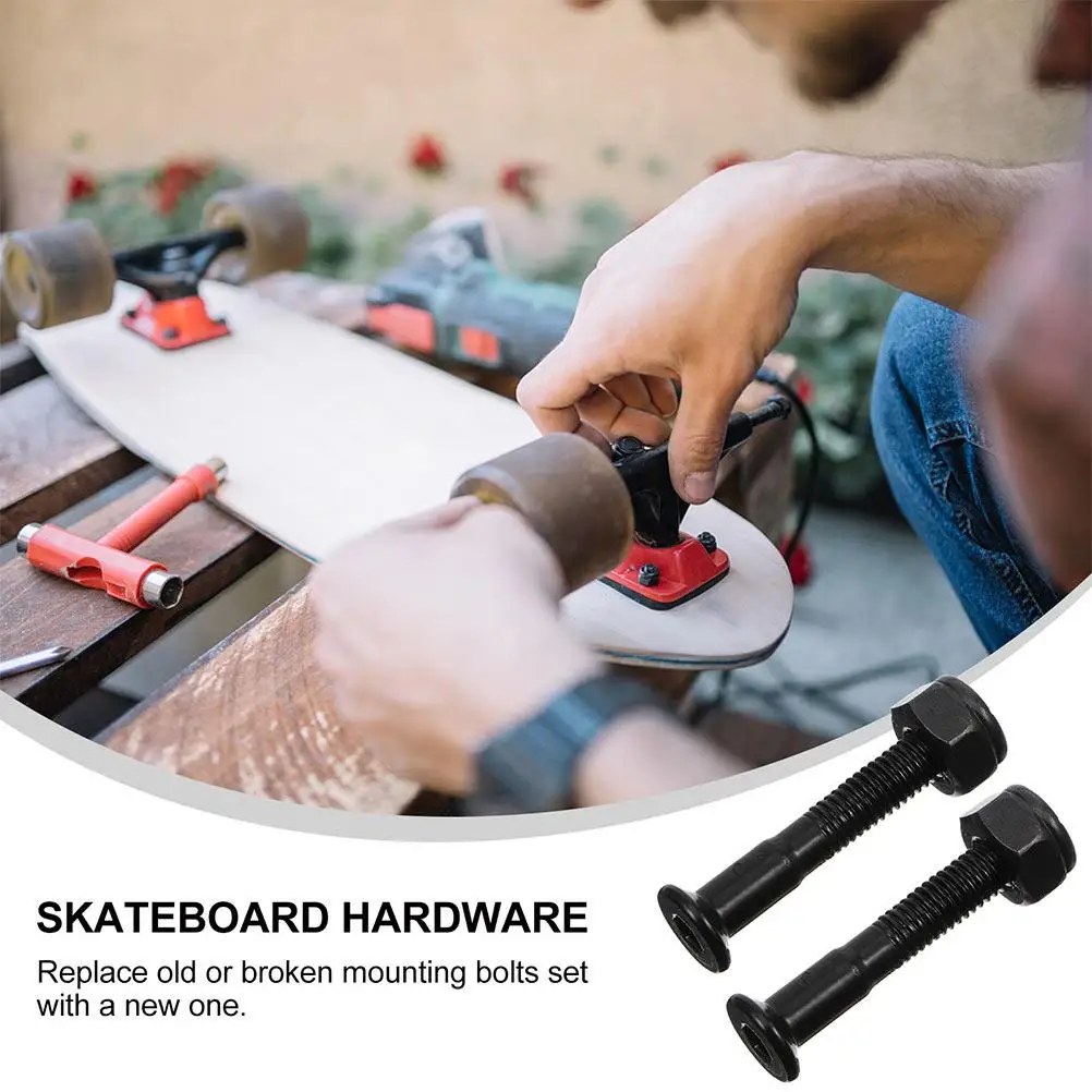 40 セット スケートボード トラック ブリッジ スタッド 取り付けボルト ベアリング ブラック アイアン ハードウェア