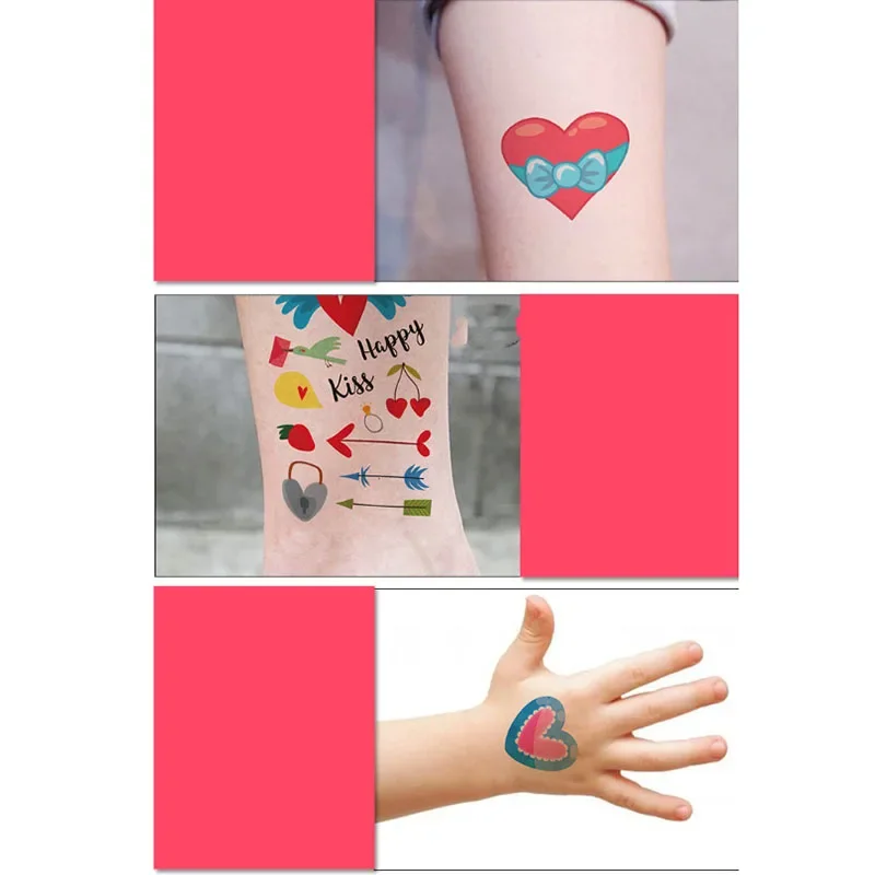 10Pcs/lot Cute Stickers Cartoon Kids Temporary Tattoo Sticker Body Sticker Tattoos