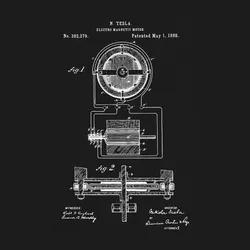 Nikola Tesla Electro Motor 1888 T-Shirt 100% Cotton Holiday Gift Birthday Present