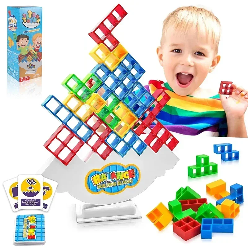 

New 48PCS Tetra Tower Balance Stacking Building Blocks Board Game for Kids Adults Friends Team Family Game Party Christmas Gifts