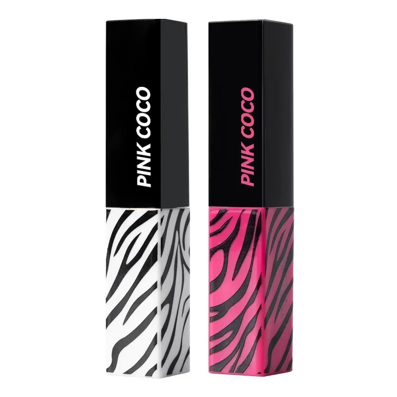 PINKCOCO Zebra Small Black Stripe Soft Mist Lip Mud Low Saturation Lotus Pink Lipstick