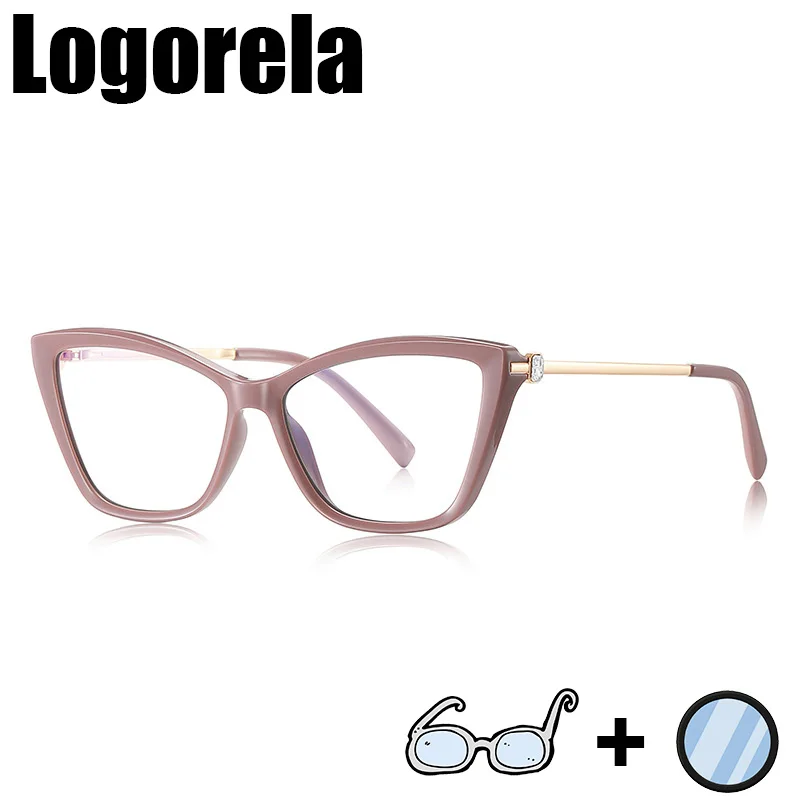 

Logorela 2241 Women Optical Prescription Glasses Anti-Blue Light Photochromic Eyewear Myopia Hyperopia Progressive Eyeglasses