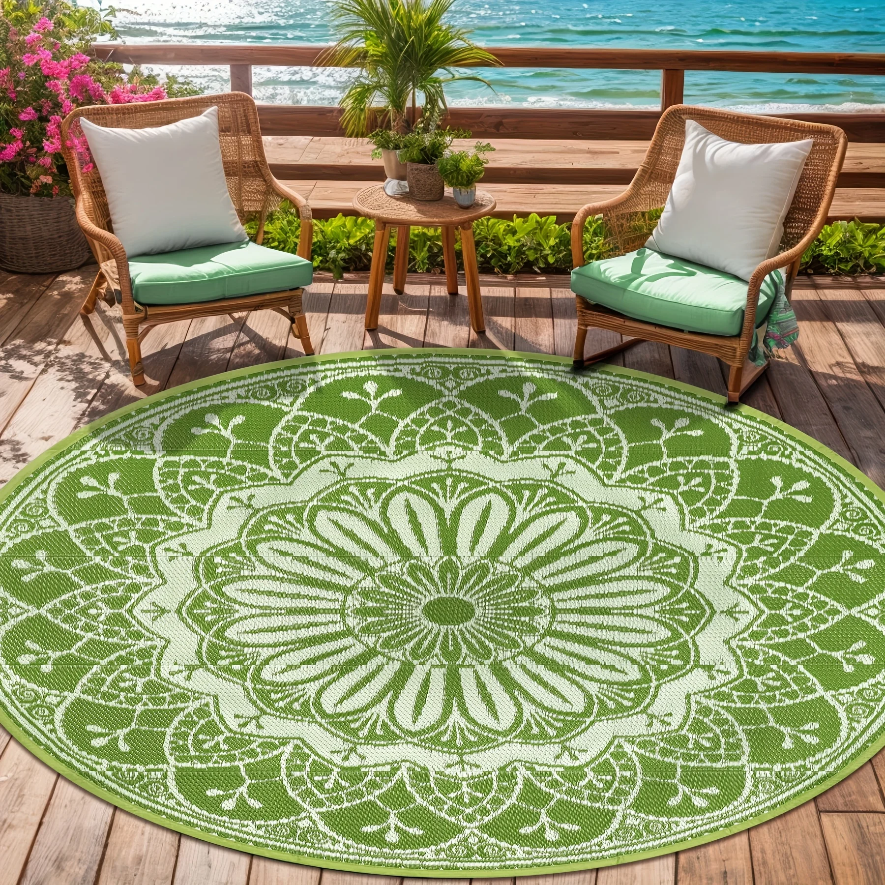 Fresh Forest Sky View Circular Decor Mat Bright Sunlit Green Tree Canopy Nature Printed Round Rug for Cozy Home Space