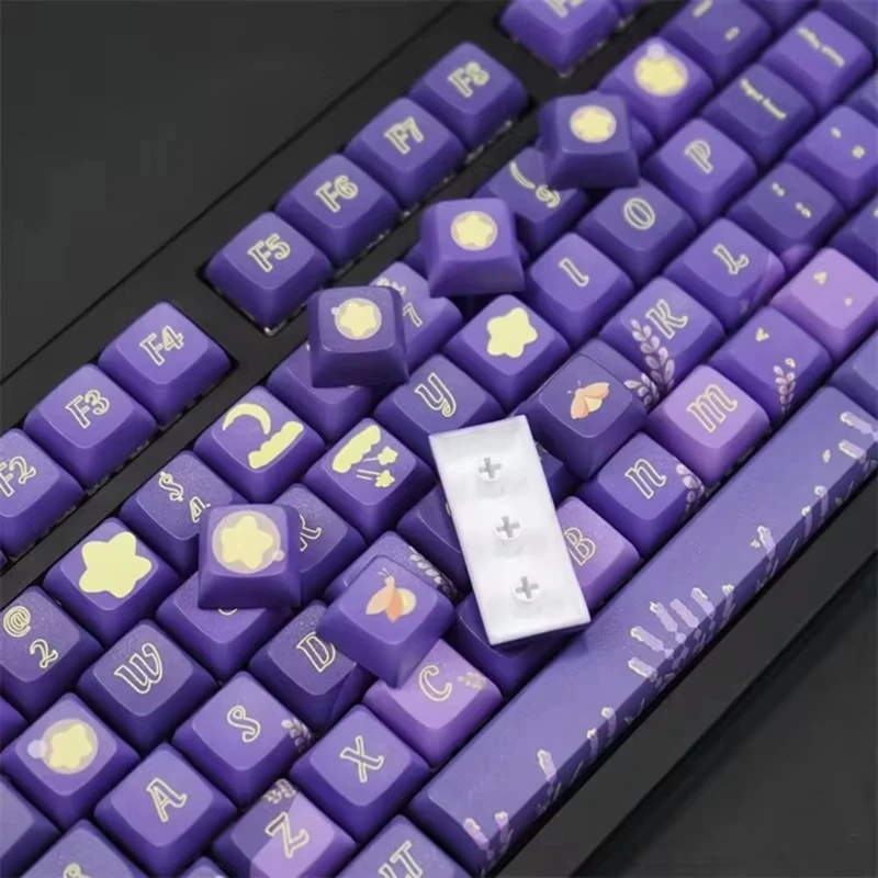 127Keys/set XDA Lavender Themed Keycap for Mechanical Keyboards PBT Dye Subbed Key Caps for Switches