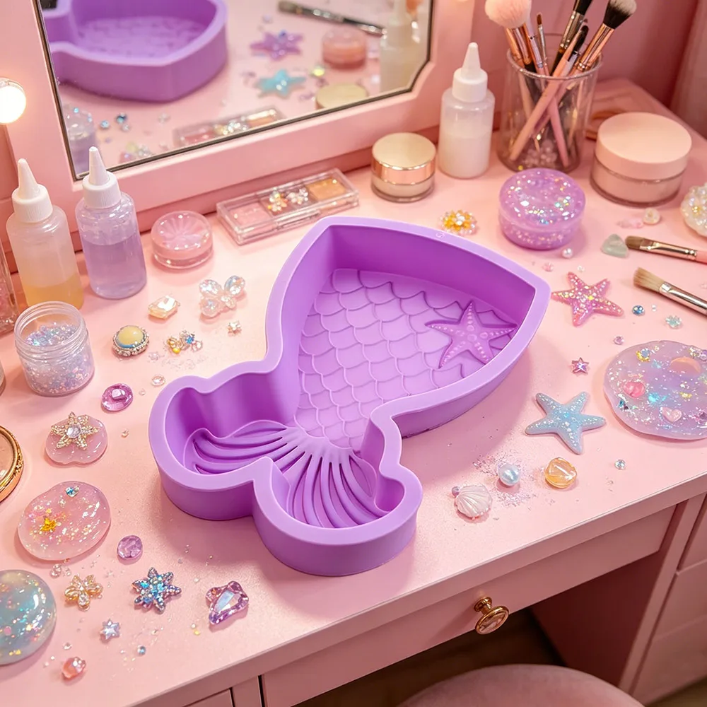 Silicone Mermaid Tail Molds Baking Cake Decoration Jelly Sugar Craft Chocolate Fondant Pastry Clay Candy Making Ice Cube Trays