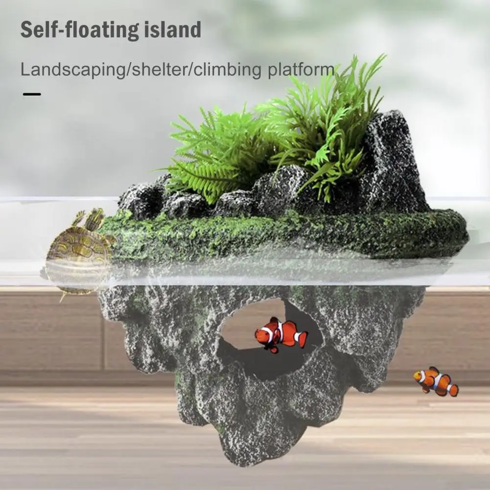 Fish Tank Artificial Stone Ornament Miniature Aquarium Float Moss Rock Landscaping Betta Cave Hideout Shelter Fish Tank Decor