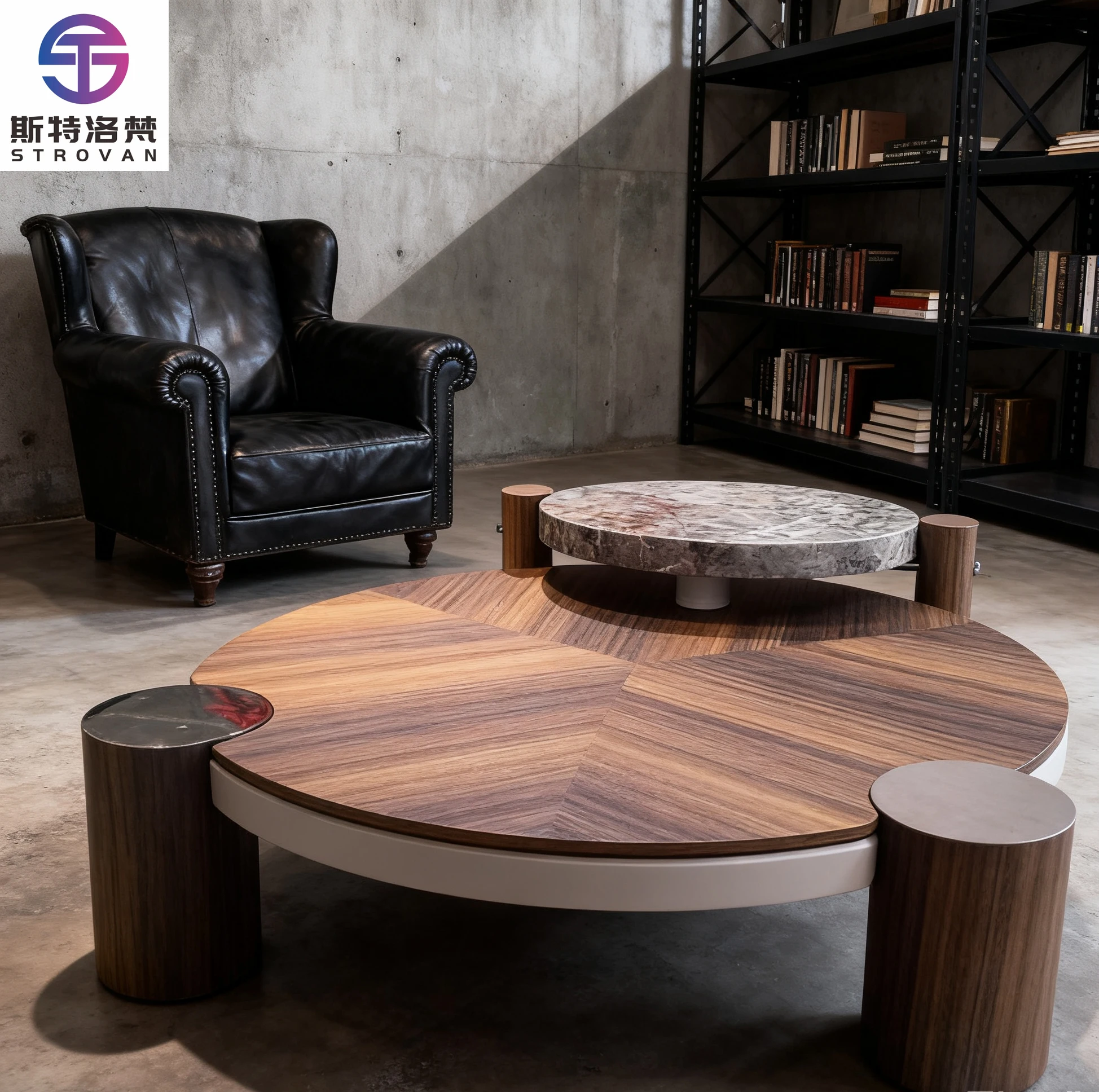 

Luxury Modern Environment Friendly Living Room Coffee Table Set Oak/Birch Wooden Tea Table Side Table