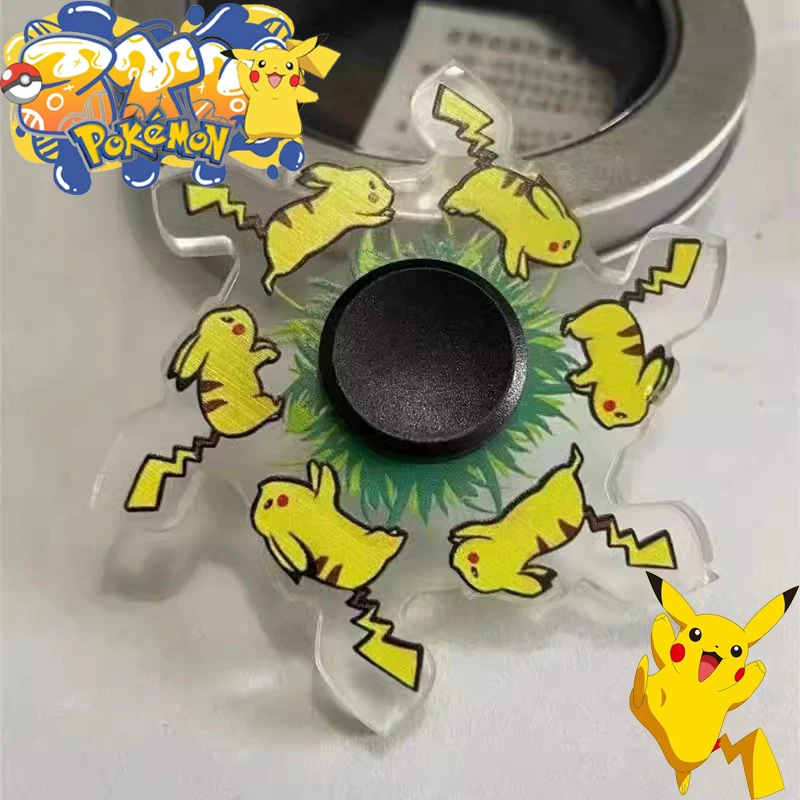 2024 New Hot Children Like It Pokémoned Pikachu Running Fidget Spinner Anime Figure AnimalSpinner Turn Anti-Stress Toy Dynamic