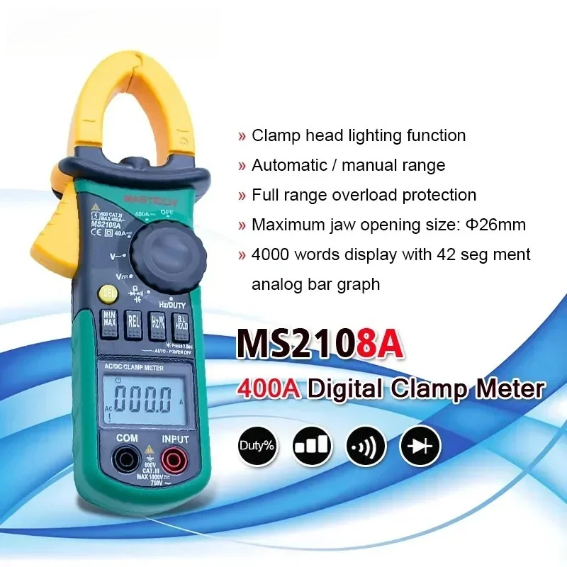 400A Current Voltage Frequency Capacitance Tester Mastech MS2108A Digital Multimeter Clamp Meter Auto range AC - view 2