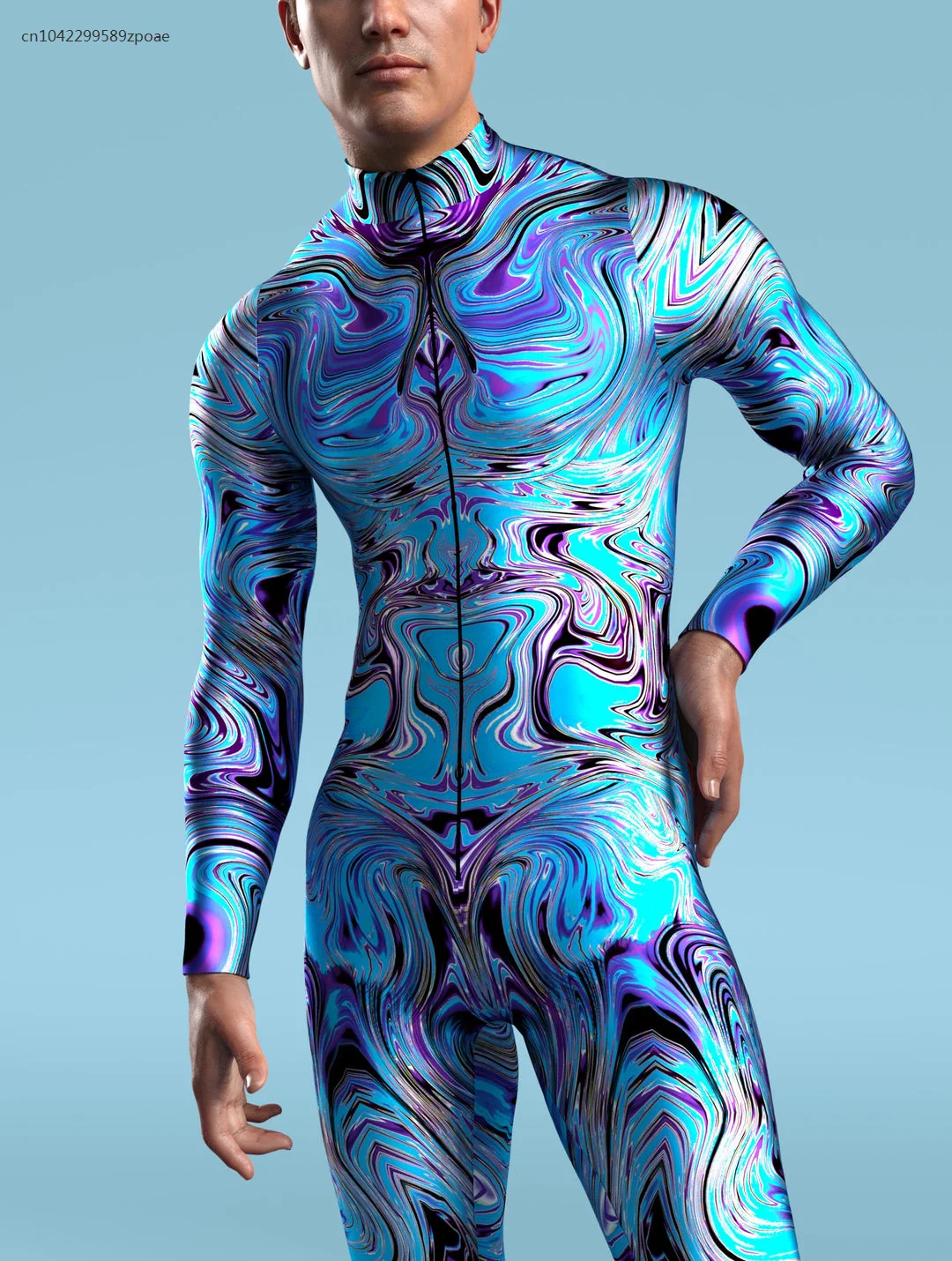 Mono con estampado 3D de Halloween para hombre, disfraz de Robot, Catsuit de esqueleto, ropa de fiesta Zentai, pelele elástico de Carnaval