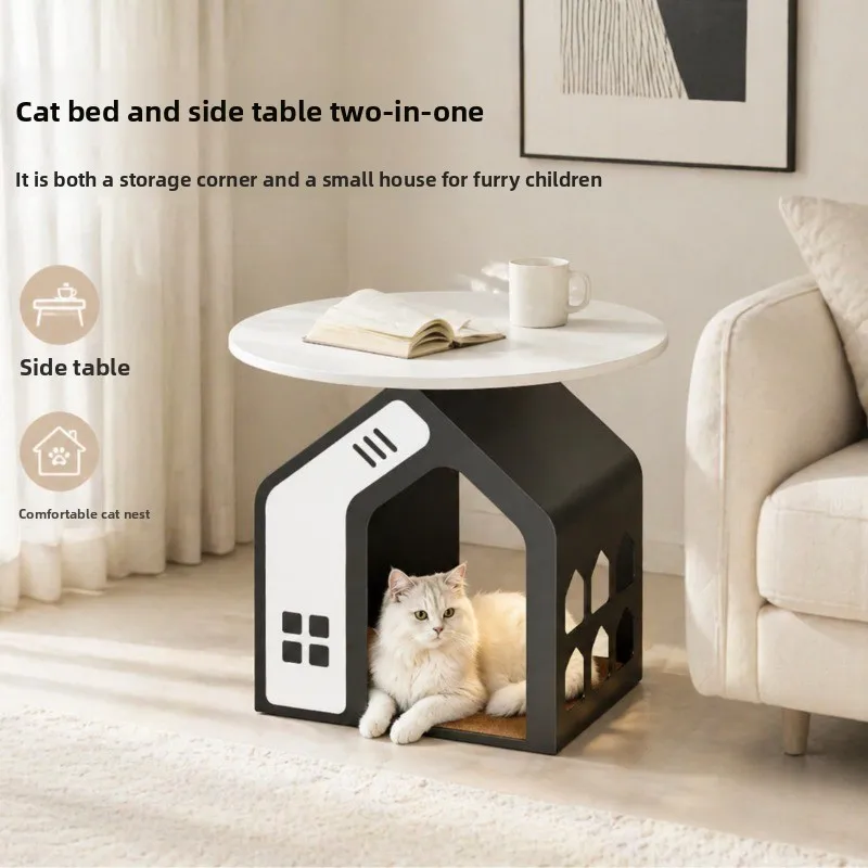 Home indoor summer cat house, dog house, pet cat villa, small house, iron wrought cat bed