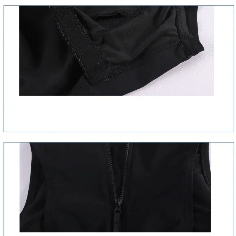 Sexy One-piece Swimsuit Women\'s Plus Size Swimwear Sports Racing Sleeveless Triangle Zipper Thong Monokini New Bathing Suit XXL