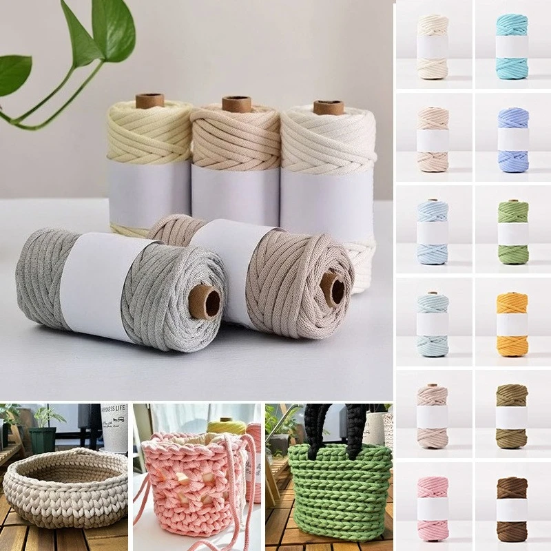 Round Braided Polyester Rope 6mm Durable Macrame Cord Replacement String for Cat Scratcher Post Handmade Weaving Crochet Supplie