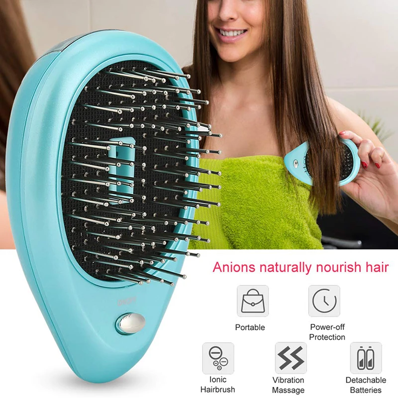Electric Ion Hair Brush Portable Mini Small Hair Magic Beauty Brush Negative Ion Hair Comb Hair Styling Tool Comb