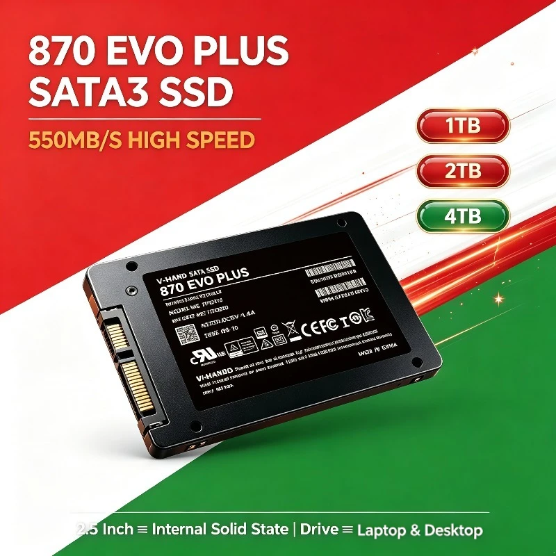 870 EVO PLUS 2.5 Inch Internal Solid State Drive 550MB/S SATA3 SSD 1TB 2TB 4TB Hard Disk Solid State Drive for Laptop Desktop