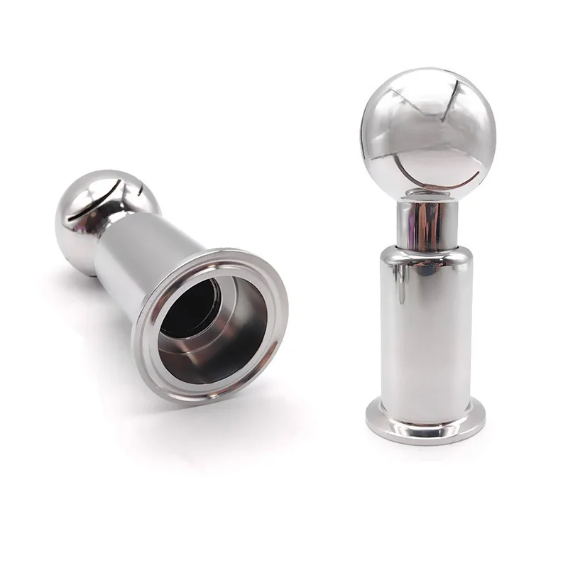 

1,5 "2" санитарный вращающийся распылительный шарик CIP-очиститель бака 360 ° Вращающаяся чистящая головка SS304 Tri Clamp Connection для пивоваренного резервуара для молочных продуктов