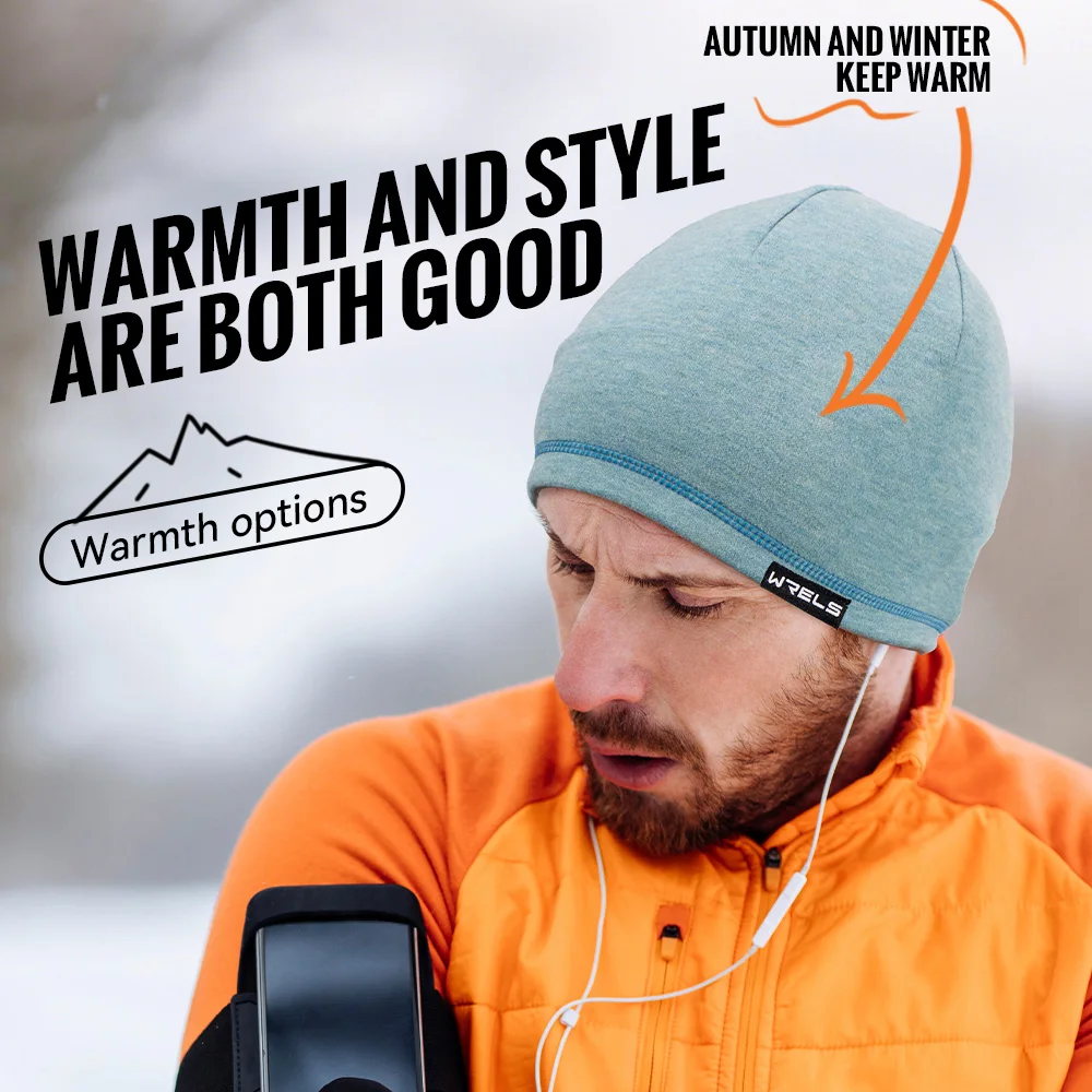 WRELS Winter Warm Skull Cap Soft Fleece Beanie Hat Double Sided Reversible Windproof Hat Multifunctional Lightweight Beanies Hat