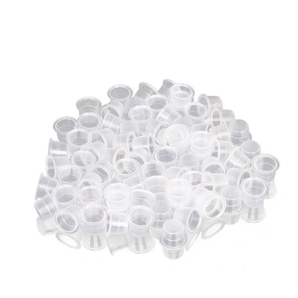 

100Pcs Disposable Ink Cups Clear Pigment Containers for Tattooing Semi Eyebrow Lash Application Kits Supplies