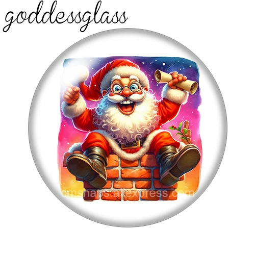 مضحك سانتا كلوز عيد ميلاد سعيد سنة جديدة سعيدة لطيف 12 مللي متر/18 مللي متر/20 مللي متر/25 مللي متر صورة مستديرة الزجاج كابوشون ظهر مسطح صنع النتائج