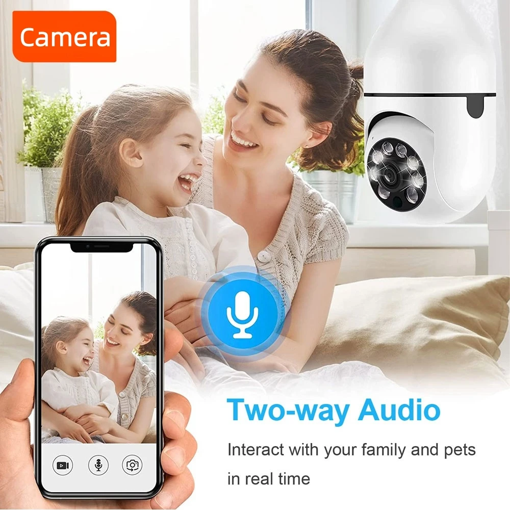E27 Bulb Surveillance 5G Wifi Smart Camera 2MP Night Vision Full Color Automatic Human Track Security Protection Monitor Camera