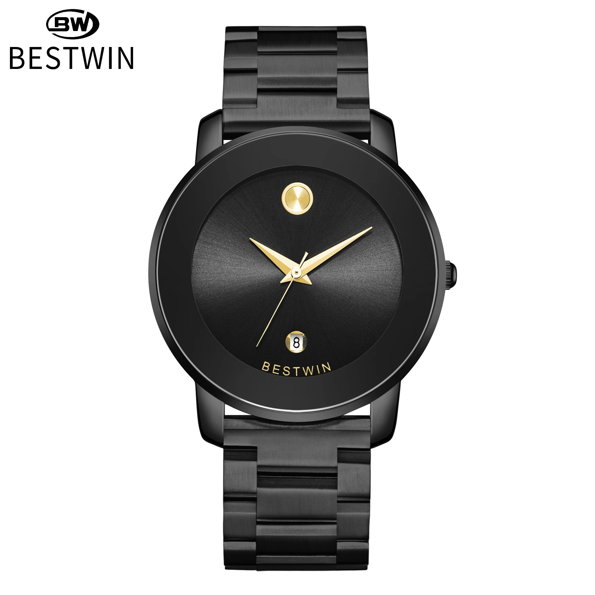 Men\'s Watch Brand Light Luxury Gold Classic Simple Ultra Thin Steel Waterproof Business Male Quartz Clock Wristwatches