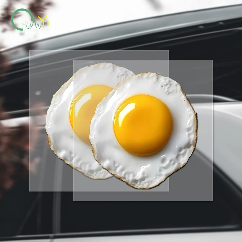 Car sticker; fried egg; creative and funny car decal; computer mainframe; car body; window glass decoration decal