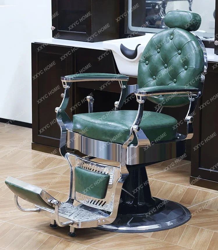 Men's retro oil head chair, barber shop, hair shop special, can be put down, perm and dye scalp and shave