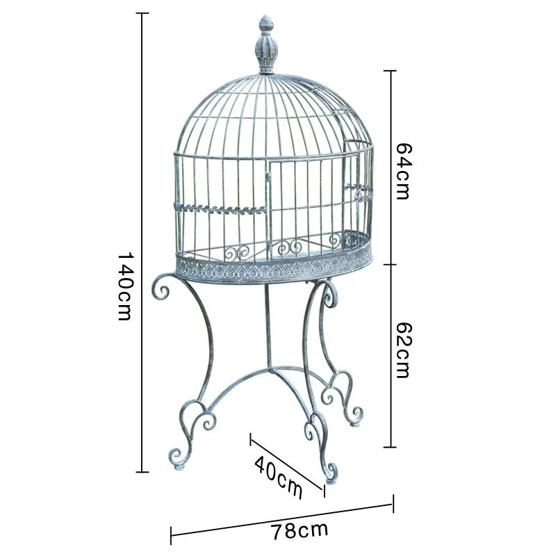 

Outer single European outdoor wrought iron plant display frame Terrace flower stand Garden floor-to-ceiling semi-circular bird c