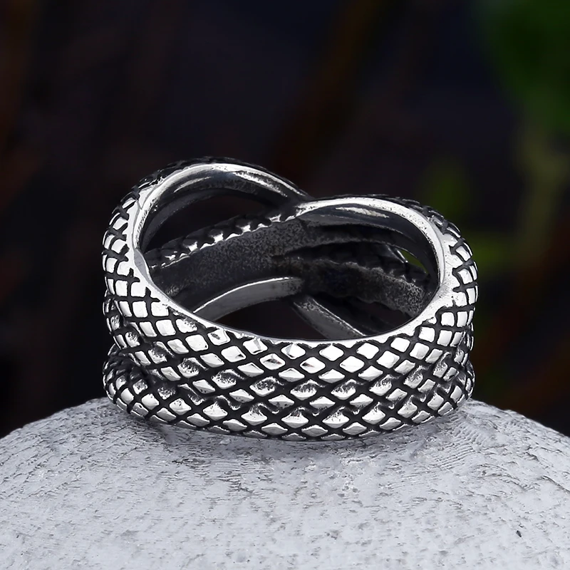 Mode 2023 Nieuwe Vintage Cool 316l Roestvrij Staal Slangenring Groothandelsprijs Voor Man Dieren Sieraden Vriendje Cadeau