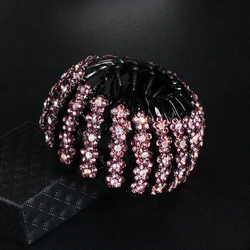 Women Bun Crystal Hair Claw Fashion Female Ponytail Headwear Horsetail Buckle Hair Clip Bird Nest Expanding Hair Accessories