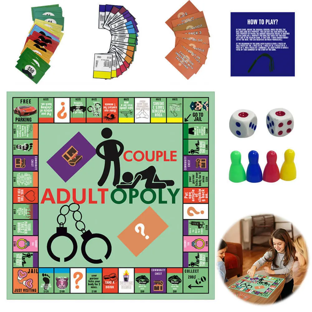 Adultopoly Board Game Night Ideas Relationship Cards Game Adults Entertainment Boards Games  Outdoor Portable Game For Couples